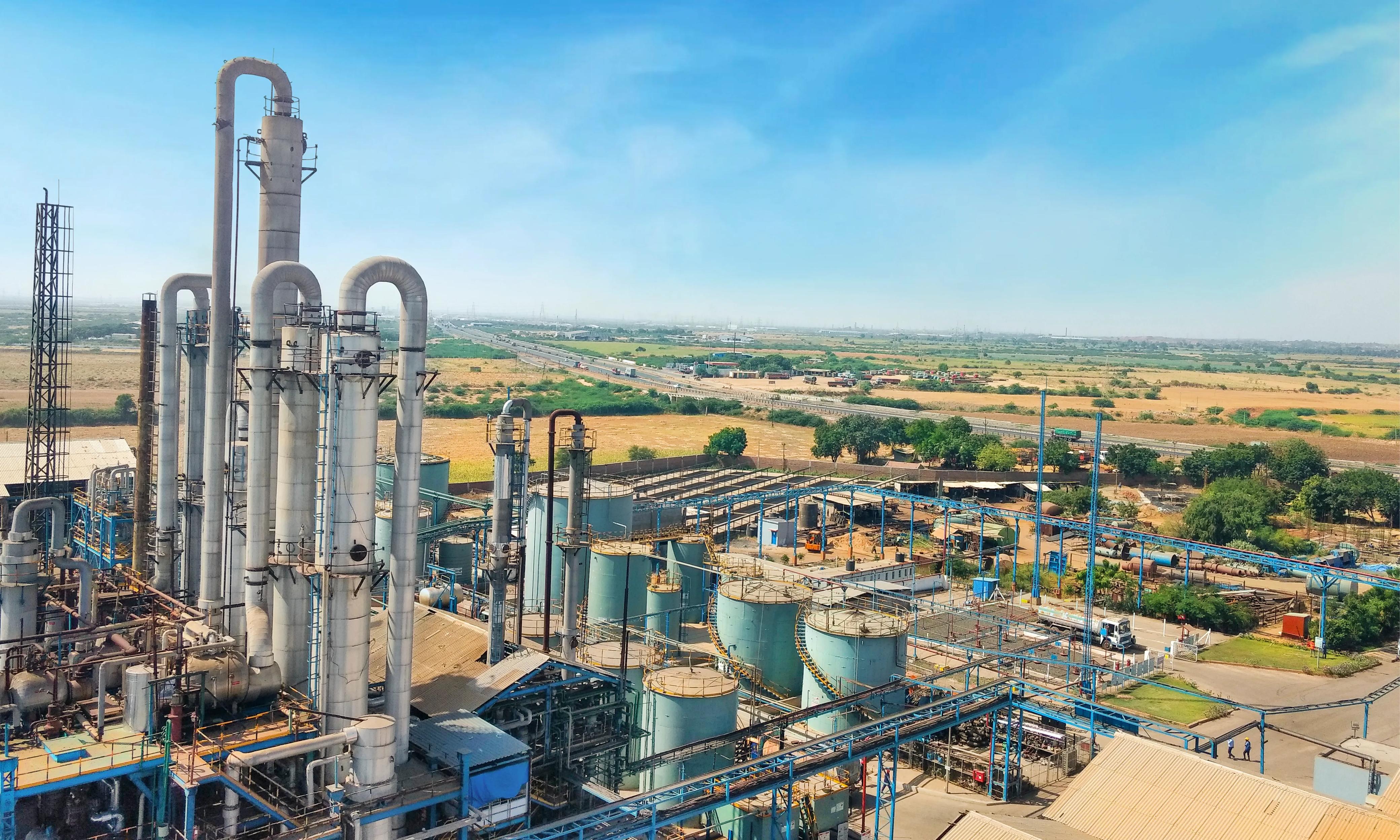 Industrial petrochemical facility workspace